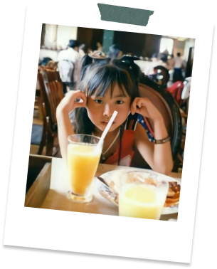 A childhood photo of Momo